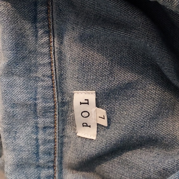 POL Oversized Studded Denim Jean Jacket Sz-L - Picture 8 of 10